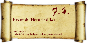 Franck Henrietta névjegykártya