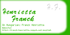henrietta franck business card